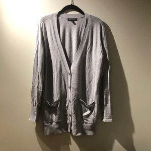 Long Grey Banana Republic Cardigan